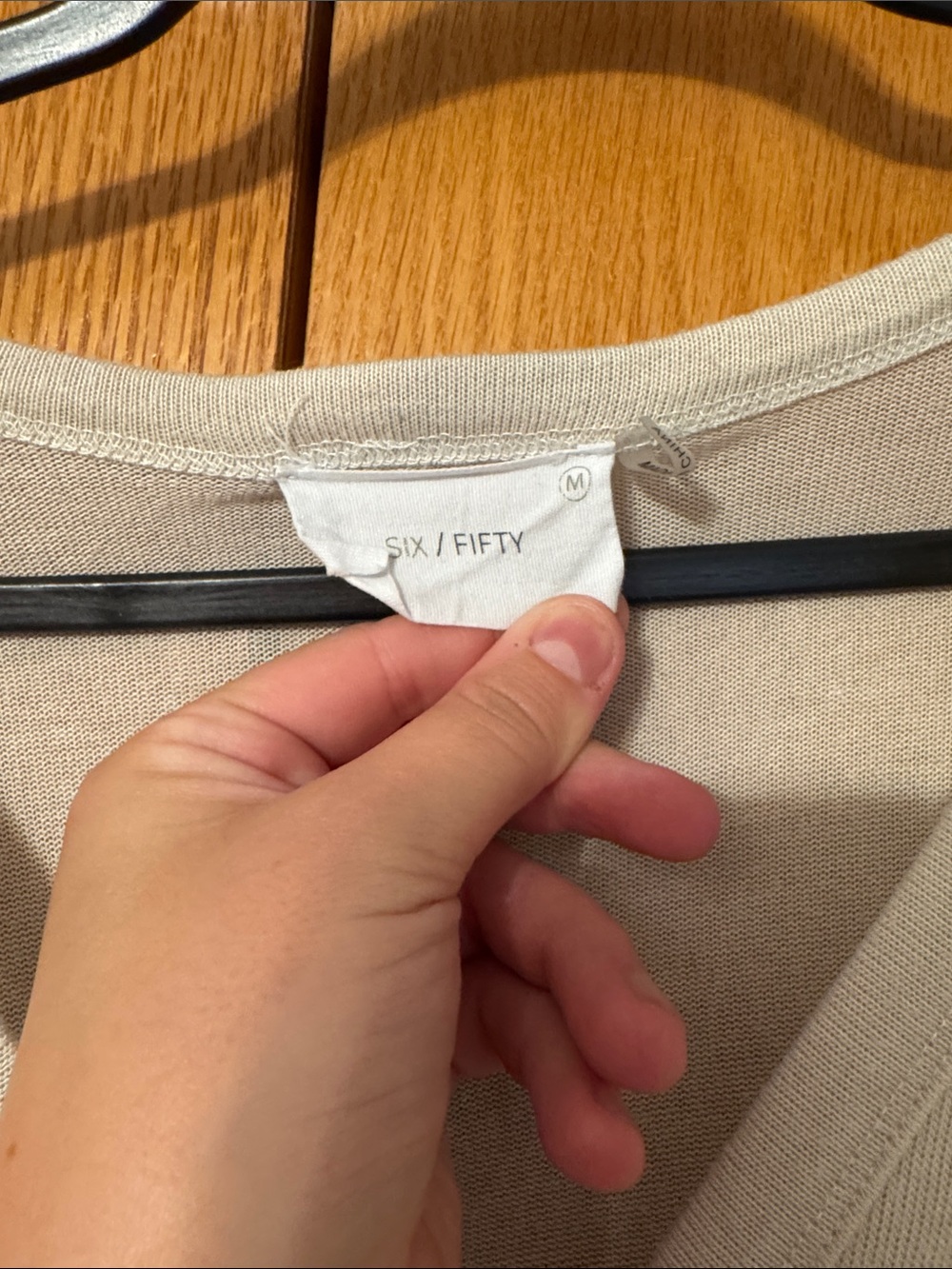 Light Beige V-Neck long sleeve Pullover - Picture 2 of 3